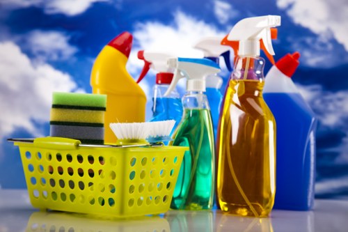 Professional cleaners maintaining a W12 office kitchen and shared area