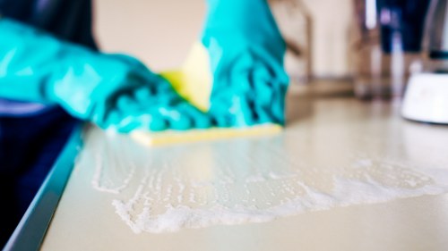 Local cleaners working in a W12 residential building