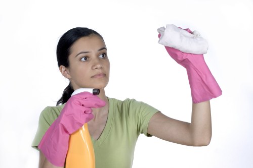 Cleaning a fresh spill from a carpet in a W12 flat
